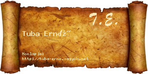Tuba Ernő névjegykártya